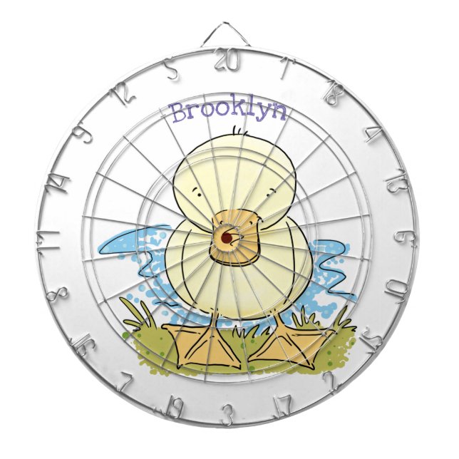 Tabla Dardos Foto de desenho animado de bebê amarelo-branco (Frente)