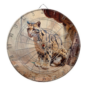 Tabla Dardos foto de leopardo nebuloso natureza vida selvagem e