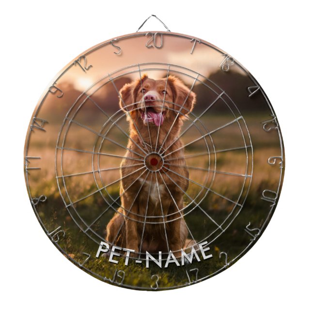 Tabla Dardos Foto Personalizada Com Nome do Seu Cachorro (Frente)