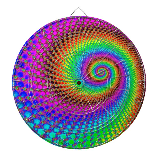 Tabla Dardos Fractal Espiral abstrato (Frente)