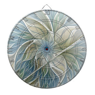 Tabla Dardos Fractal Khaki azul do abstrato ideal floral do