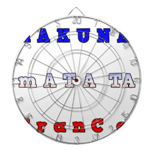 Tabla Dardos fRANCE HAKUNA MATATA AZUL VERMELHO CORES BRANCAS D