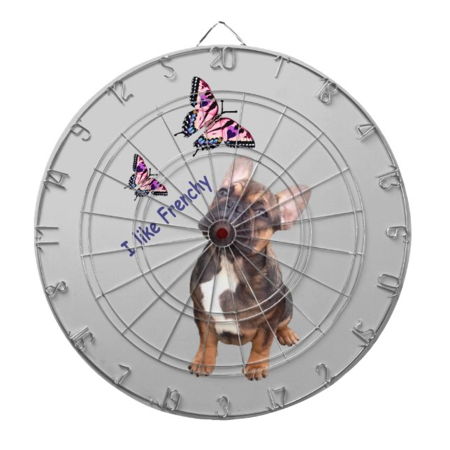 Tabla Dardos Französische Bulldogge Butterflies Day Bulldog (Frente)