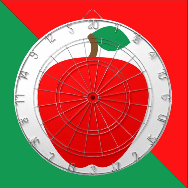 Tabla Dardos Fruta Vermelho de Maçã (A dartboard with a red apple.)
