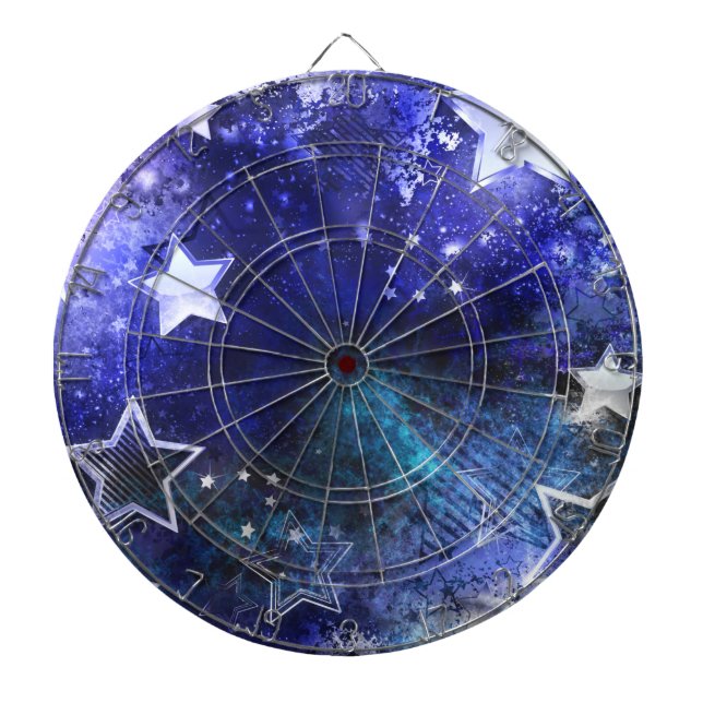 Tabla Dardos Fundo de Espaço com Estrelas (Frente)