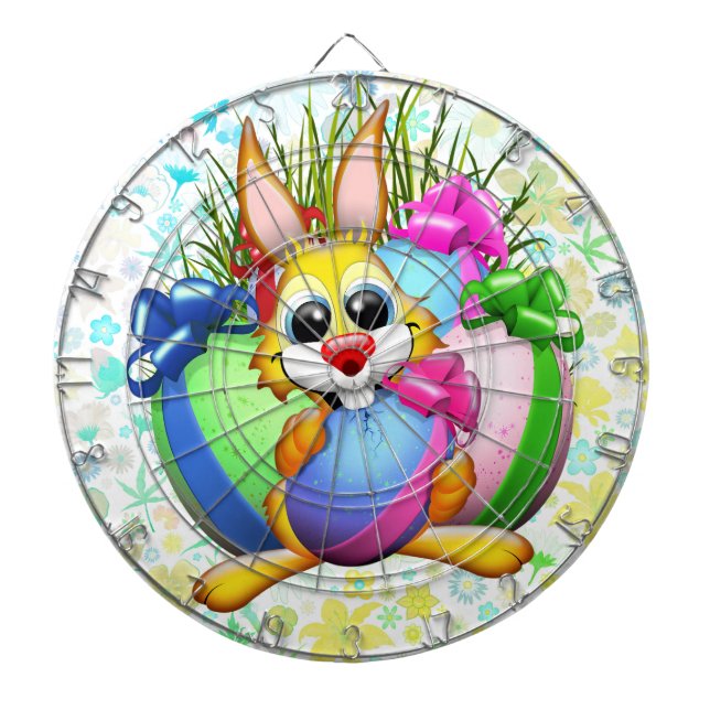 Tabla Dardos Funny Bunny biting an Easter Egg (Frente)
