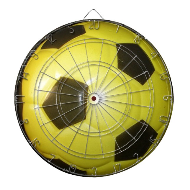 Tabla Dardos Futebol amarelo e preto. (Frente)