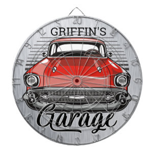 Tabla Dardos Garagem de Carro Clássico Retroativo do NOME Pers