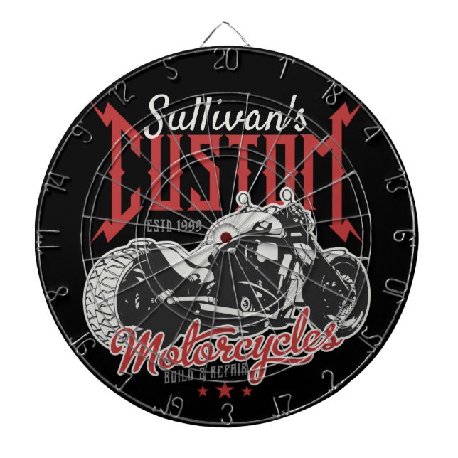 Tabla Dardos Garagem Personalizada de Biker de Bicicleta Má Gra (Frente)