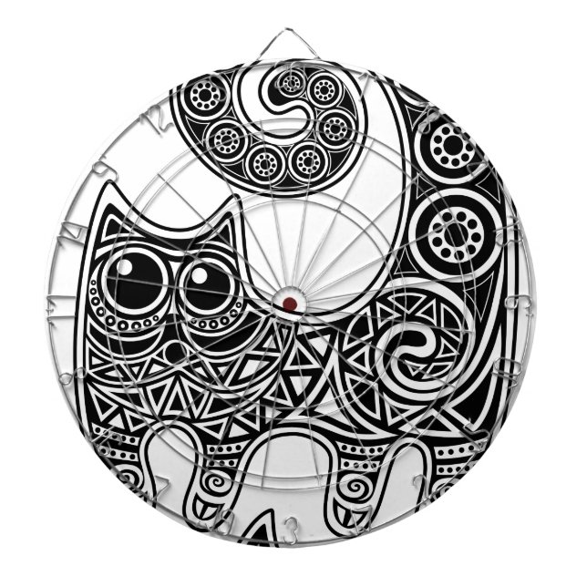 Tabla Dardos Gato Floral (Frente)