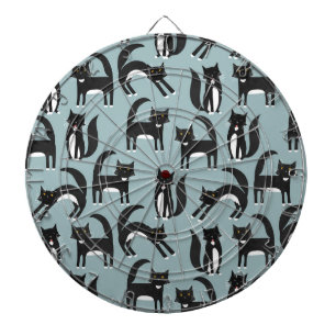 Tabla Dardos Gatos de Tuxedo preto e branco