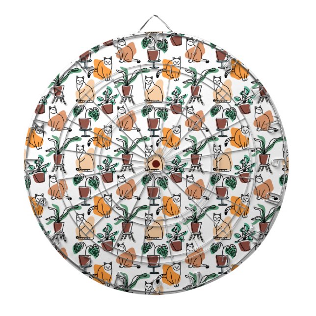 Tabla Dardos Gatos e flores para desenho de linhagens (Frente)