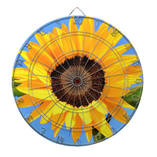 Tabla Dardos Girassol Amarelo no Conselho de Arte do Céu Azul
