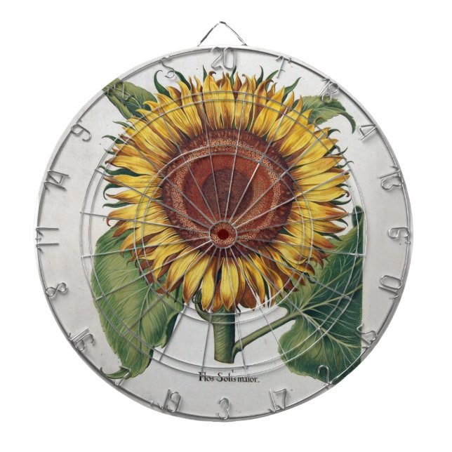 Tabla Dardos Girassol Vintage Damask Flower Art (Frente)