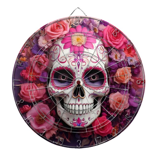 Tabla Dardos Girly Sugar Skull Dartboard (Frente)