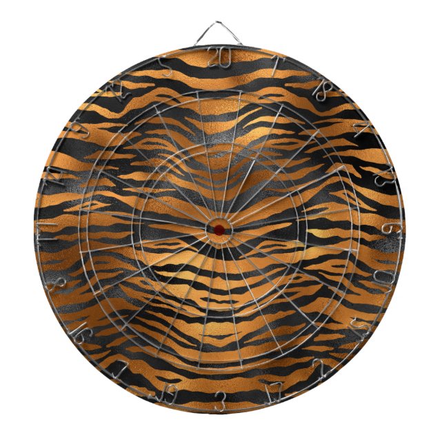 Tabla Dardos Glamorous Black Brown Tiger Stripes Animal Print (Frente)