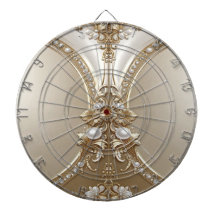 Golden Ornate Frame with Pearls Dartboard