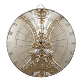 Tabla Dardos Golden Ornate Frame with Pearls Dartboard