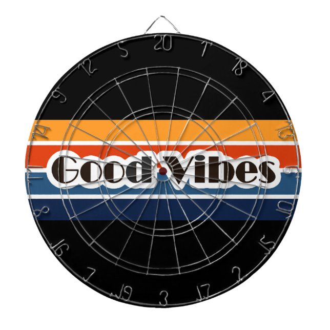 Tabla Dardos Good Vibes Retro Style (Frente)