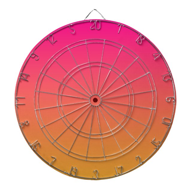 Tabla Dardos Gradiente rosa e laranja (Frente)