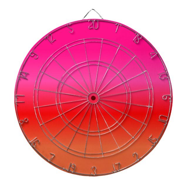 Tabla Dardos Gradiente Rosa, Vermelho e Laranja (Frente)