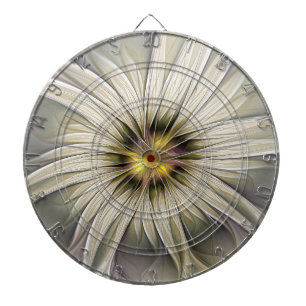 Tabla Dardos Grande Flor de Marfim, Abstrato Moderna Arte Fract