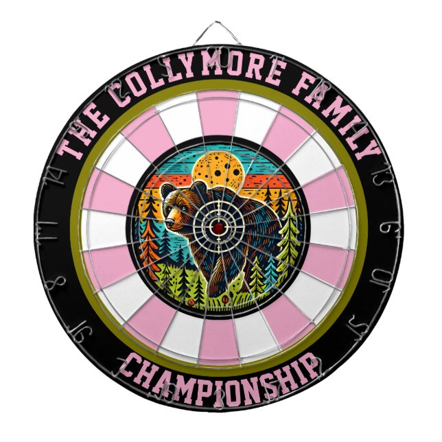 Tabla Dardos Grizzly majestoso com arte-alvo (Frente)