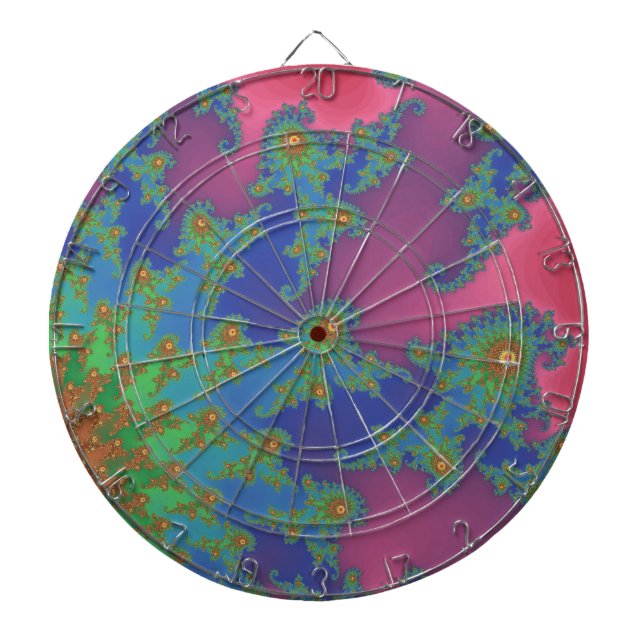 Tabla Dardos Groovy Rainbow Seacavalo Arte Fractal (Frente)