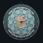 Tabla Dardos Grunge Jukebox Dart Board<br><div class="desc">Jukebox retro Grunge sobre fundo azul-lama. Duas áreas de texto personalizadas.</div>