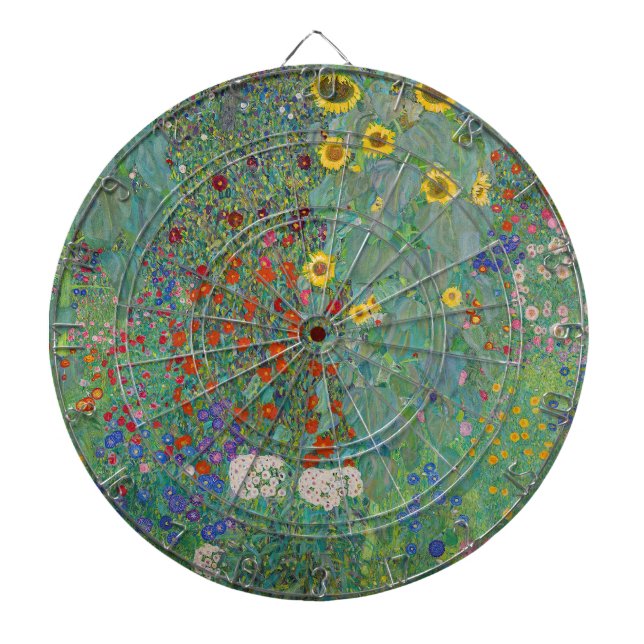 Tabla Dardos Gustav Klimt - Jardim do País com Girassóis (Frente)