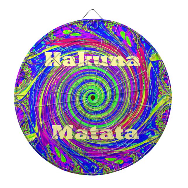 Tabla Dardos Hakuna Matata – Design Giratório com Cores Vibrant (Frente)