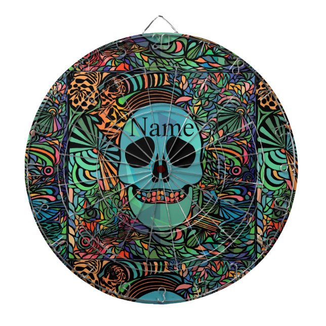 Tabla Dardos Halloween Hippie Skull Thunder_Cove (Frente)