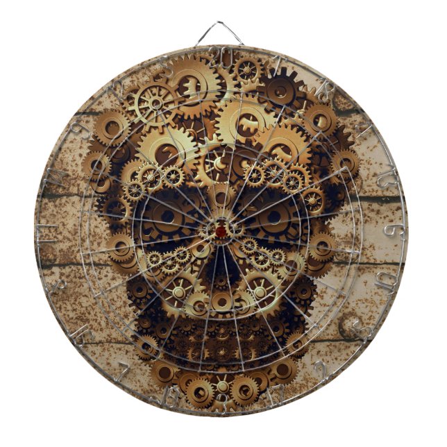 Tabla Dardos Halloween Steampunk Skull Dartboard (Frente)