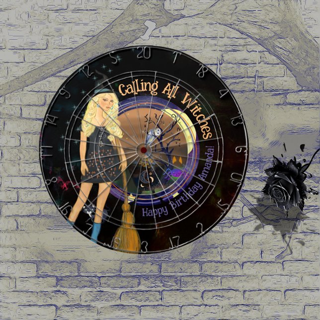 Tabla Dardos Halloween Witthday Black Dart Board (Halloween Witch Birthday Black Dart Board)