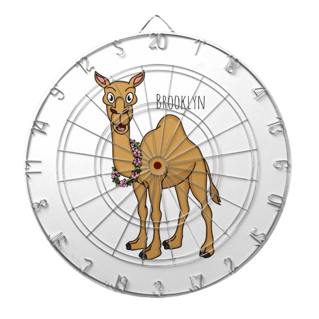 Tabla Dardos Happy camel cartoon illustration  (Frente)