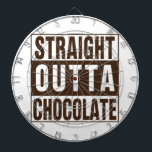 Tabla Dardos Hetero fora do chocolate marrom<br><div class="desc">Um gráfico de texto personalizado divertido. Expresse seu amor pelo chocolate no estilo do hipster!</div>