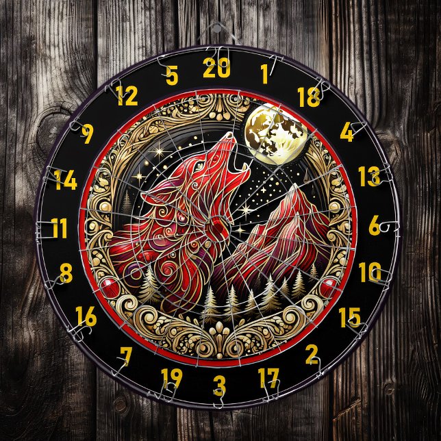 Tabla Dardos Howling Wolf Reflete Liberdade E Poder Selvagens (Criador carregado)