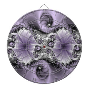 Tabla Dardos Ilusão Lilás Arte Fantasia Floral Abstrata Fractal