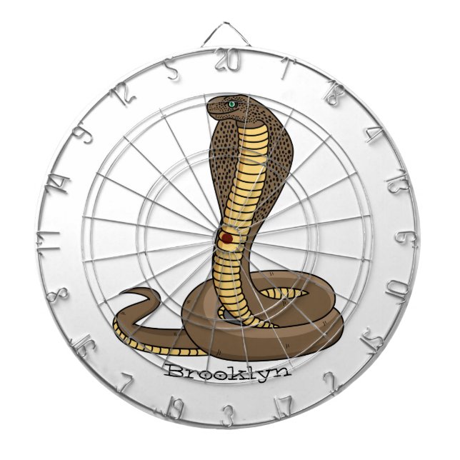 Tabla Dardos Ilustração de cobra da cobra castanha (Frente)