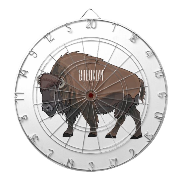 Tabla Dardos Ilustração de desenho animado Bison (Frente)