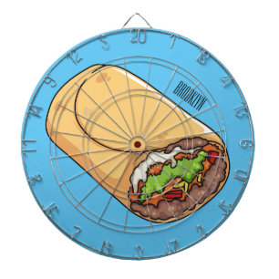 Tabla Dardos Ilustração de desenho animado burrito