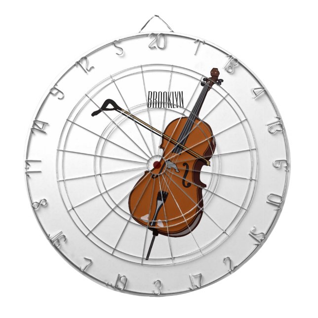 Tabla Dardos Ilustração de desenho animado Cello (Frente)
