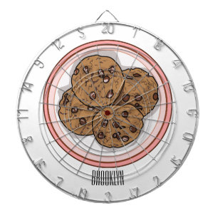 Tabla Dardos Ilustração de desenho animado com chip de chocolat