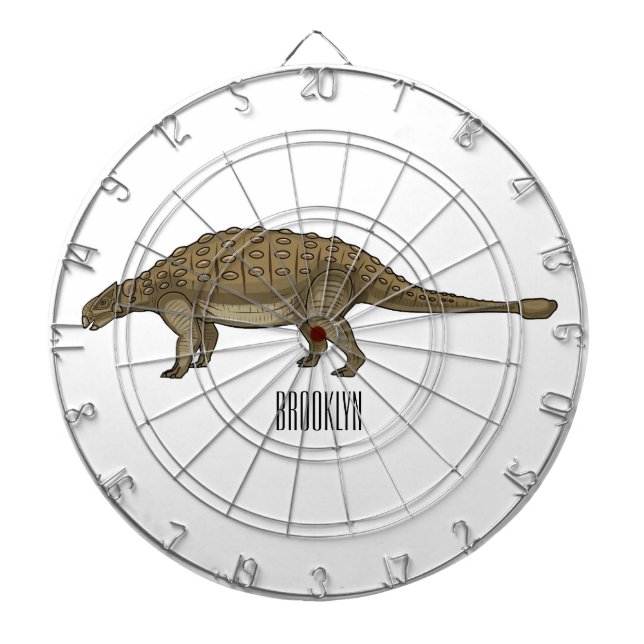 Tabla Dardos Ilustração de desenho animado de Ankylosaurus (Frente)