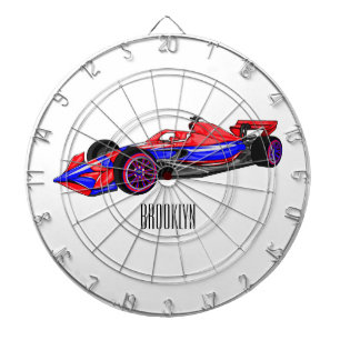 Tabla Dardos Ilustração de desenho animado de automóveis de cor