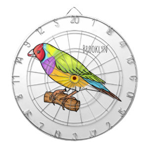 Tabla Dardos Ilustração de desenho animado de ave-finch-gouldia
