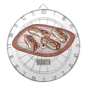 Tabla Dardos Ilustração de desenho animado de eclair de chocola