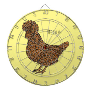 Tabla Dardos Ilustração de desenho animado de frango polado Cha