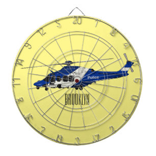 Tabla Dardos Ilustração de desenho animado de helicóptero da po