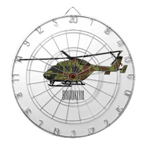Tabla Dardos Ilustração de desenho animado de helicóptero do ex